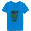 Ladies’  Junior Fine Jersey V-Neck Longer Length T-Shirt Thumbnail