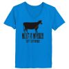 Ladies’  Junior Fine Jersey V-Neck Longer Length T-Shirt Thumbnail