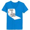 Ladies’  Junior Fine Jersey V-Neck Longer Length T-Shirt Thumbnail
