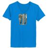 Ladies’  Junior Fine Jersey V-Neck Longer Length T-Shirt Thumbnail