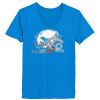 Ladies’  Junior Fine Jersey V-Neck Longer Length T-Shirt Thumbnail
