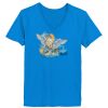 Ladies’  Junior Fine Jersey V-Neck Longer Length T-Shirt Thumbnail