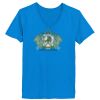 Ladies’  Junior Fine Jersey V-Neck Longer Length T-Shirt Thumbnail