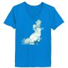 Ladies’  Junior Fine Jersey V-Neck Longer Length T-Shirt Thumbnail