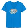Ladies’  Junior Fine Jersey V-Neck Longer Length T-Shirt Thumbnail