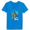 Ladies’  Junior Fine Jersey V-Neck Longer Length T-Shirt Thumbnail