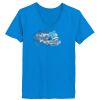 Ladies’  Junior Fine Jersey V-Neck Longer Length T-Shirt Thumbnail