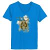 Ladies’  Junior Fine Jersey V-Neck Longer Length T-Shirt Thumbnail
