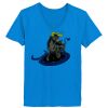 Ladies’  Junior Fine Jersey V-Neck Longer Length T-Shirt Thumbnail