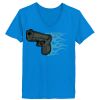 Ladies’  Junior Fine Jersey V-Neck Longer Length T-Shirt Thumbnail