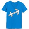 Ladies’  Junior Fine Jersey V-Neck Longer Length T-Shirt Thumbnail