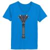 Ladies’  Junior Fine Jersey V-Neck Longer Length T-Shirt Thumbnail