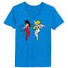 Ladies’  Junior Fine Jersey V-Neck Longer Length T-Shirt Thumbnail