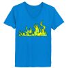 Ladies’  Junior Fine Jersey V-Neck Longer Length T-Shirt Thumbnail