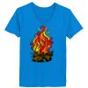 Ladies’  Junior Fine Jersey V-Neck Longer Length T-Shirt Thumbnail