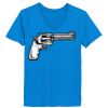 Ladies’  Junior Fine Jersey V-Neck Longer Length T-Shirt Thumbnail