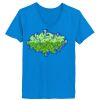 Ladies’  Junior Fine Jersey V-Neck Longer Length T-Shirt Thumbnail