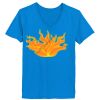 Ladies’  Junior Fine Jersey V-Neck Longer Length T-Shirt Thumbnail