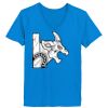 Ladies’  Junior Fine Jersey V-Neck Longer Length T-Shirt Thumbnail
