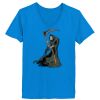 Ladies’  Junior Fine Jersey V-Neck Longer Length T-Shirt Thumbnail