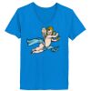 Ladies’  Junior Fine Jersey V-Neck Longer Length T-Shirt Thumbnail