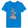 Ladies’  Junior Fine Jersey V-Neck Longer Length T-Shirt Thumbnail