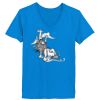Ladies’  Junior Fine Jersey V-Neck Longer Length T-Shirt Thumbnail