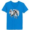 Ladies’  Junior Fine Jersey V-Neck Longer Length T-Shirt Thumbnail