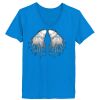 Ladies’  Junior Fine Jersey V-Neck Longer Length T-Shirt Thumbnail