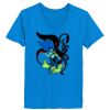 Ladies’  Junior Fine Jersey V-Neck Longer Length T-Shirt Thumbnail
