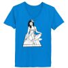 Ladies’  Junior Fine Jersey V-Neck Longer Length T-Shirt Thumbnail