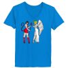 Ladies’  Junior Fine Jersey V-Neck Longer Length T-Shirt Thumbnail