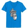 Ladies’  Junior Fine Jersey V-Neck Longer Length T-Shirt Thumbnail