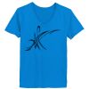 Ladies’  Junior Fine Jersey V-Neck Longer Length T-Shirt Thumbnail