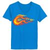 Ladies’  Junior Fine Jersey V-Neck Longer Length T-Shirt Thumbnail