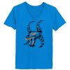 Ladies’  Junior Fine Jersey V-Neck Longer Length T-Shirt Thumbnail