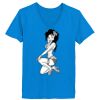 Ladies’  Junior Fine Jersey V-Neck Longer Length T-Shirt Thumbnail