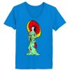 Ladies’  Junior Fine Jersey V-Neck Longer Length T-Shirt Thumbnail