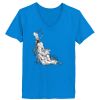 Ladies’  Junior Fine Jersey V-Neck Longer Length T-Shirt Thumbnail