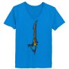 Ladies’  Junior Fine Jersey V-Neck Longer Length T-Shirt Thumbnail