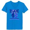 Ladies’  Junior Fine Jersey V-Neck Longer Length T-Shirt Thumbnail
