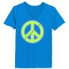 Ladies’  Junior Fine Jersey V-Neck Longer Length T-Shirt Thumbnail