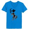 Ladies’  Junior Fine Jersey V-Neck Longer Length T-Shirt Thumbnail