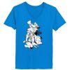 Ladies’  Junior Fine Jersey V-Neck Longer Length T-Shirt Thumbnail
