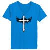 Ladies’  Junior Fine Jersey V-Neck Longer Length T-Shirt Thumbnail
