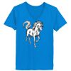 Ladies’  Junior Fine Jersey V-Neck Longer Length T-Shirt Thumbnail