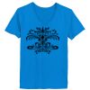 Ladies’  Junior Fine Jersey V-Neck Longer Length T-Shirt Thumbnail