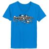 Ladies’  Junior Fine Jersey V-Neck Longer Length T-Shirt Thumbnail