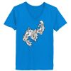 Ladies’  Junior Fine Jersey V-Neck Longer Length T-Shirt Thumbnail