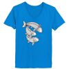Ladies’  Junior Fine Jersey V-Neck Longer Length T-Shirt Thumbnail